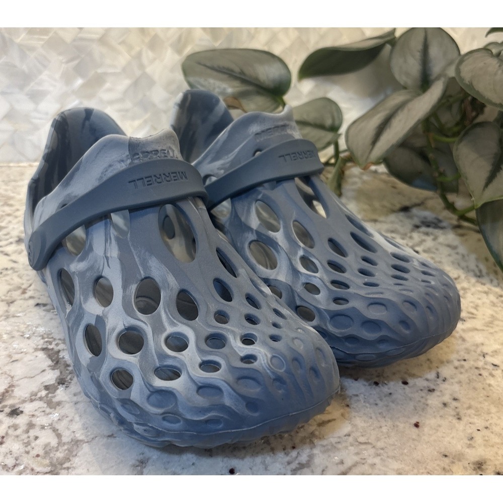 Merrell Hydro Moc Mens 6.5 Womens 8A Shoe Blue Grey Water Sandals Hiking Slip On
